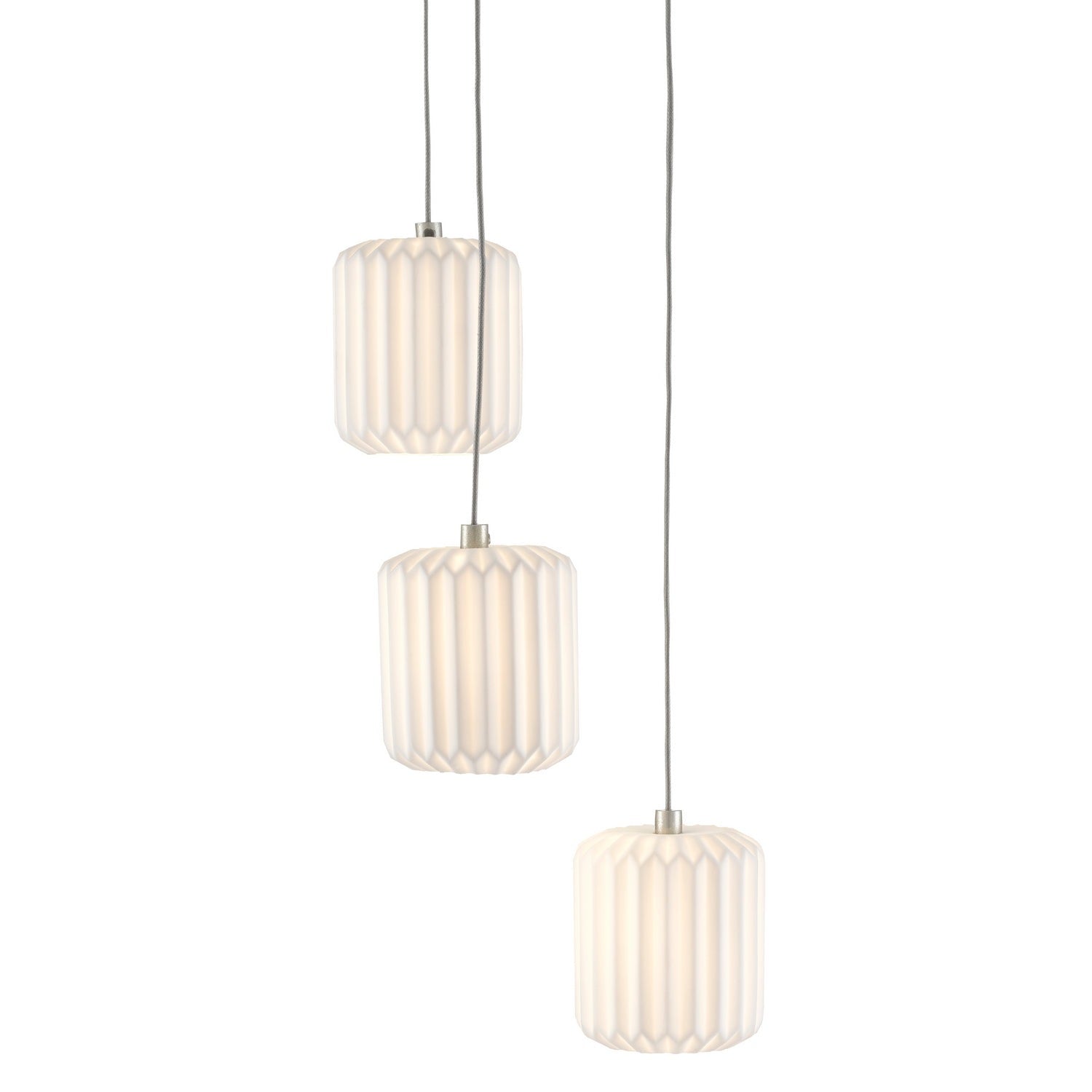 Currey and Company - 9000-0710 - Three Light Pendant - Dove Collection - White