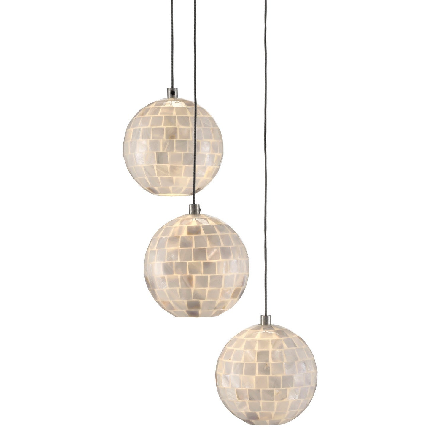 Currey and Company - 9000-0717 - Three Light Pendant - Finhorn Collection - Pearl