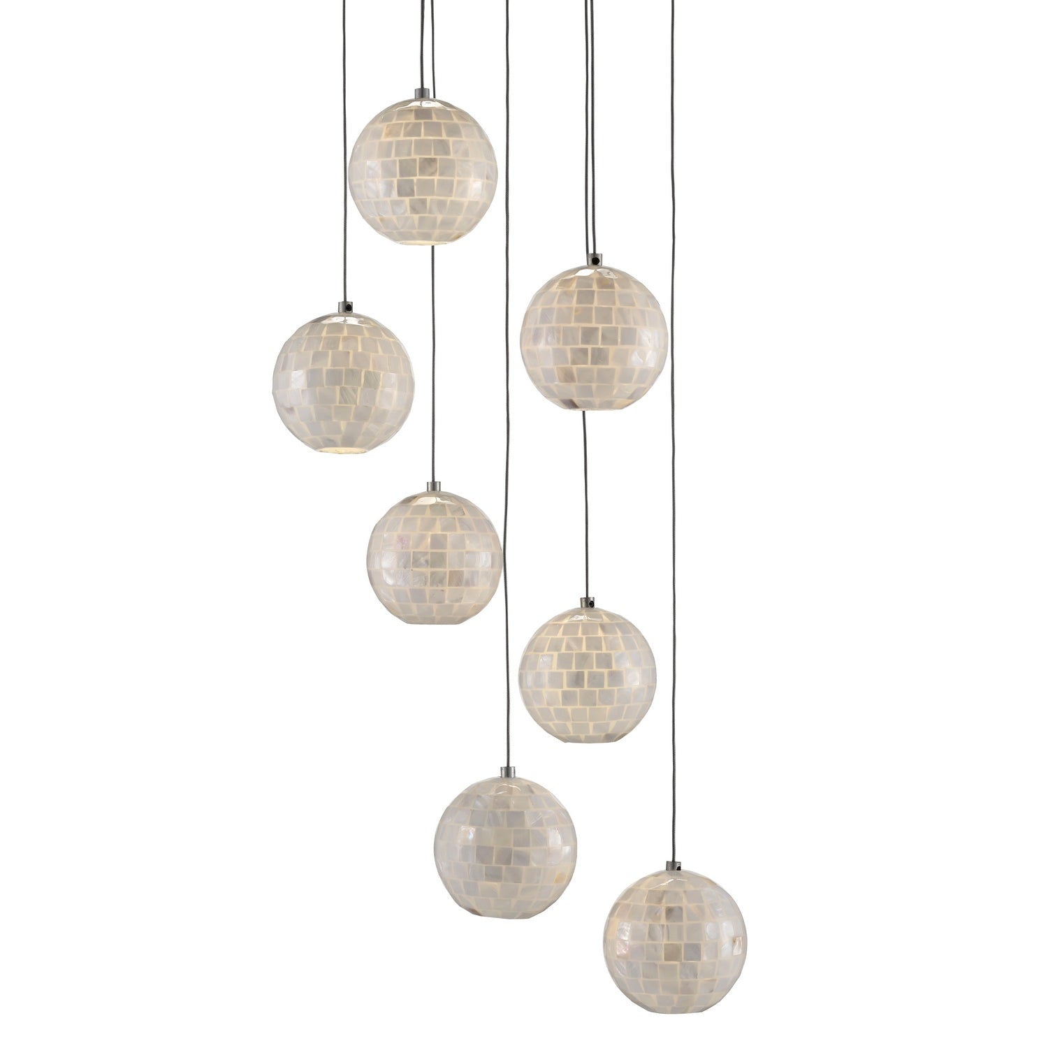 Currey and Company - 9000-0718 - Seven Light Pendant - Finhorn Collection - Pearl