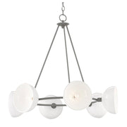 Currey and Company - 9000-0728 - Six Light Chandelier - Soba Collection - Hiroshi Gray/White