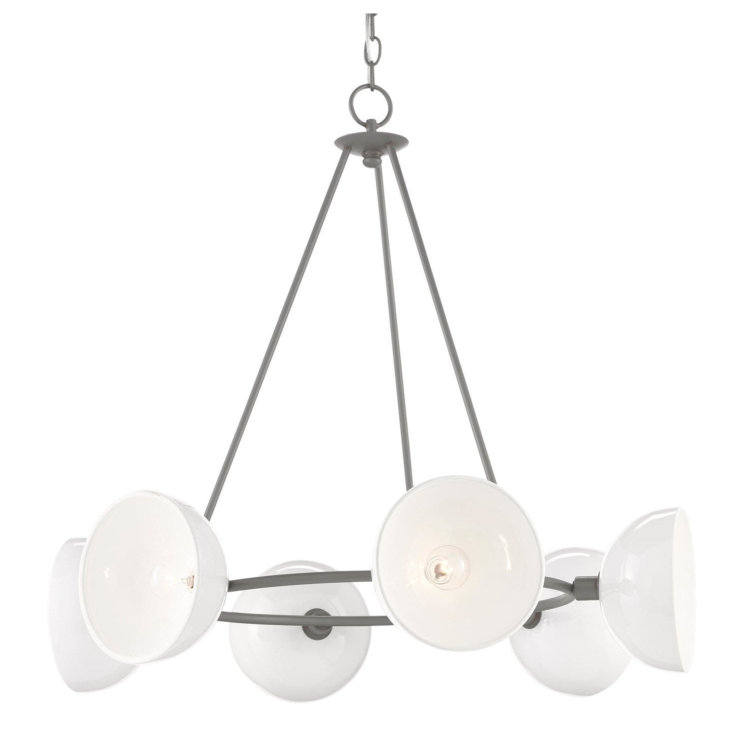 Currey and Company - 9000-0728 - Six Light Chandelier - Soba Collection - Hiroshi Gray/White