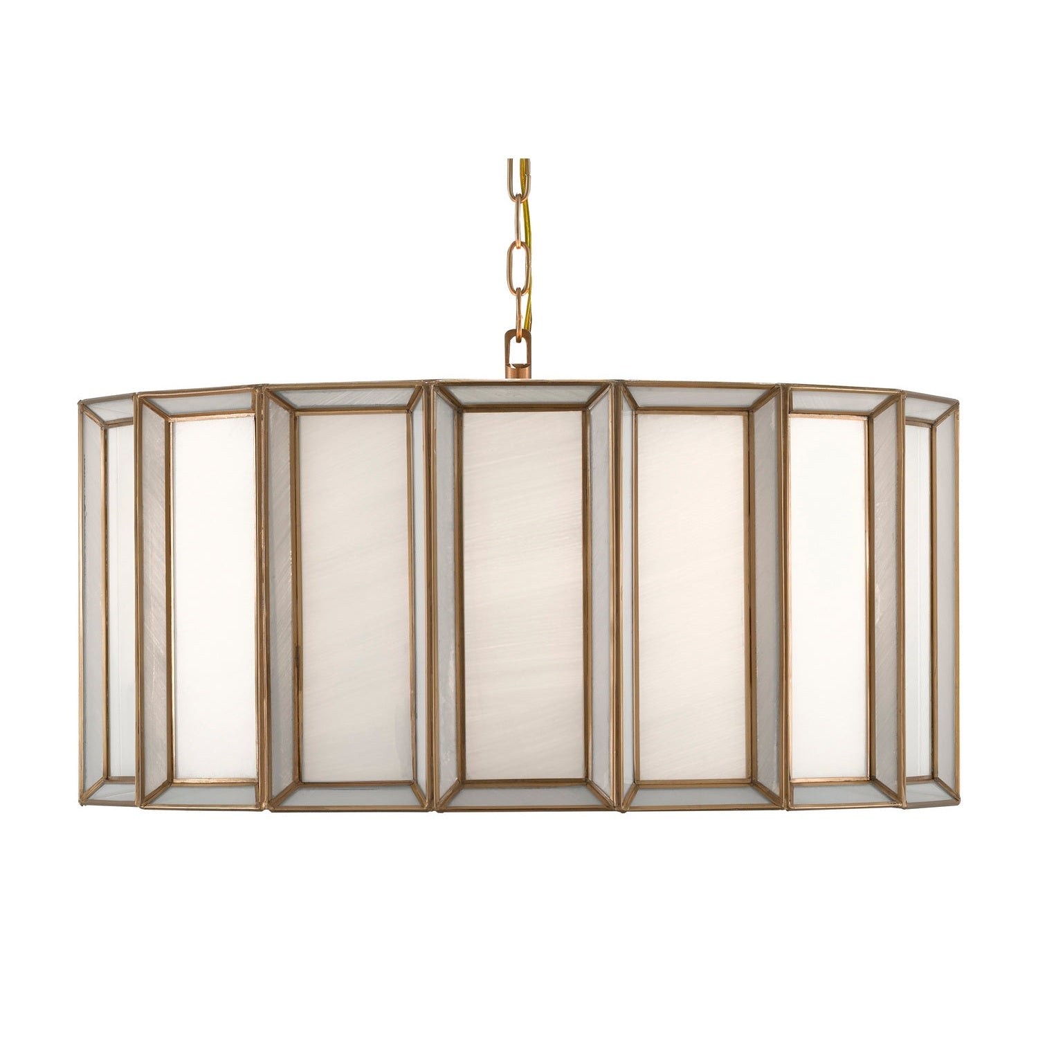 Currey and Company - 9000-0750 - Three Light Pendant - Daze Collection - Antique Brass/White
