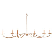 Currey and Company - 9000-0757 - Six Light Chandelier - Saxon Collection - Saddle Tan/Natural