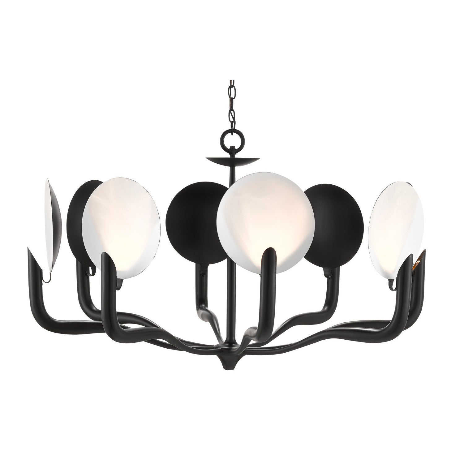 Currey and Company - 9000-0759 - Eight Light Chandelier - Tirtoff Collection - Satin Black/Sugar White