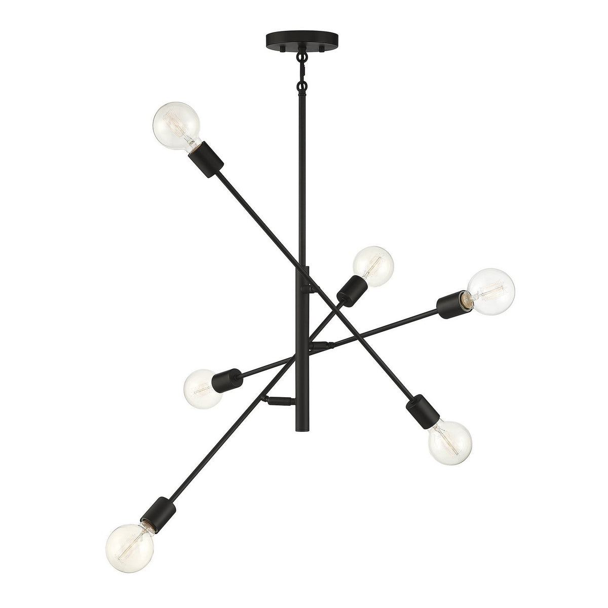 Meridian - M10084MBK - Six Light Chandelier - Matte Black