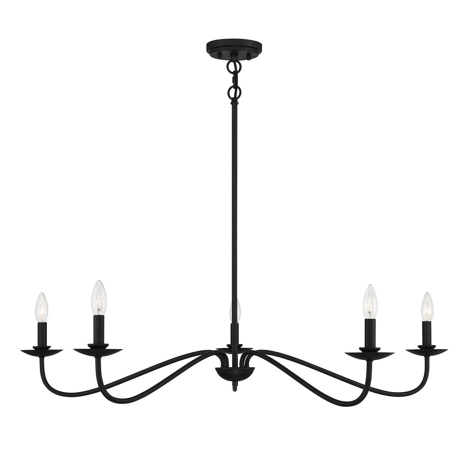 Meridian - M10085MBK - Five Light Chandelier - Matte Black