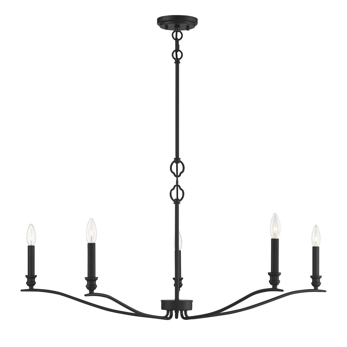 Meridian - M10086MBK - Five Light Chandelier - Matte Black
