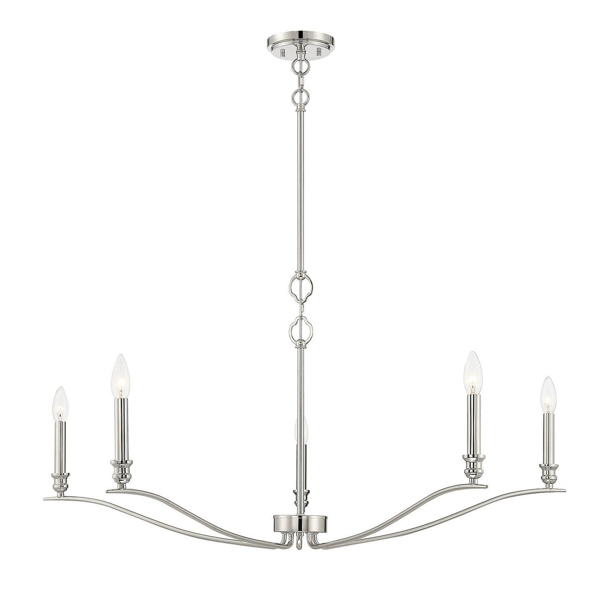 Meridian - M10086PN - Five Light Chandelier - Polished Nickel