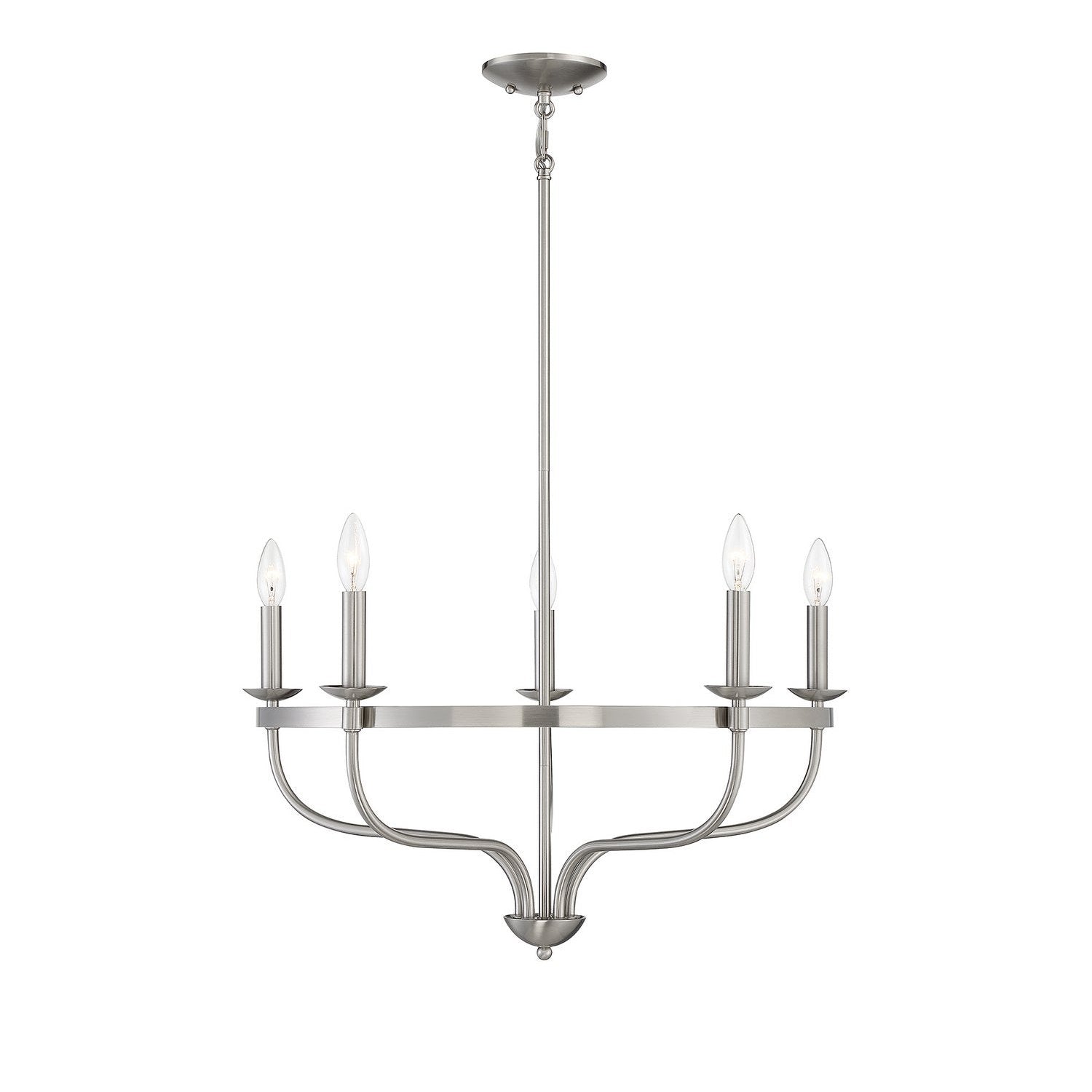 Meridian - M10087BN - Five Light Chandelier - Brushed Nickel