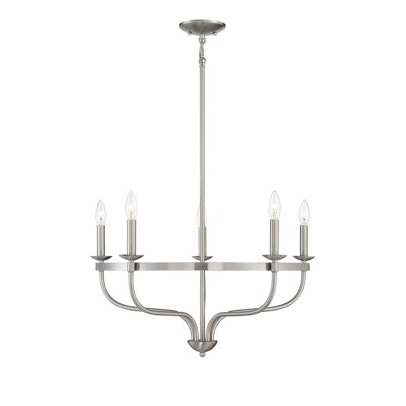 Meridian - M10087BN - Five Light Chandelier - Brushed Nickel