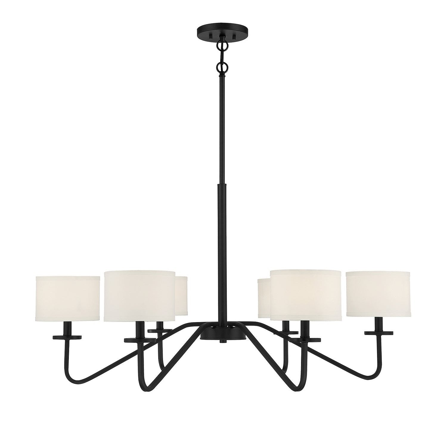 Meridian - M10092MBK - Six Light Chandelier - Matte Black