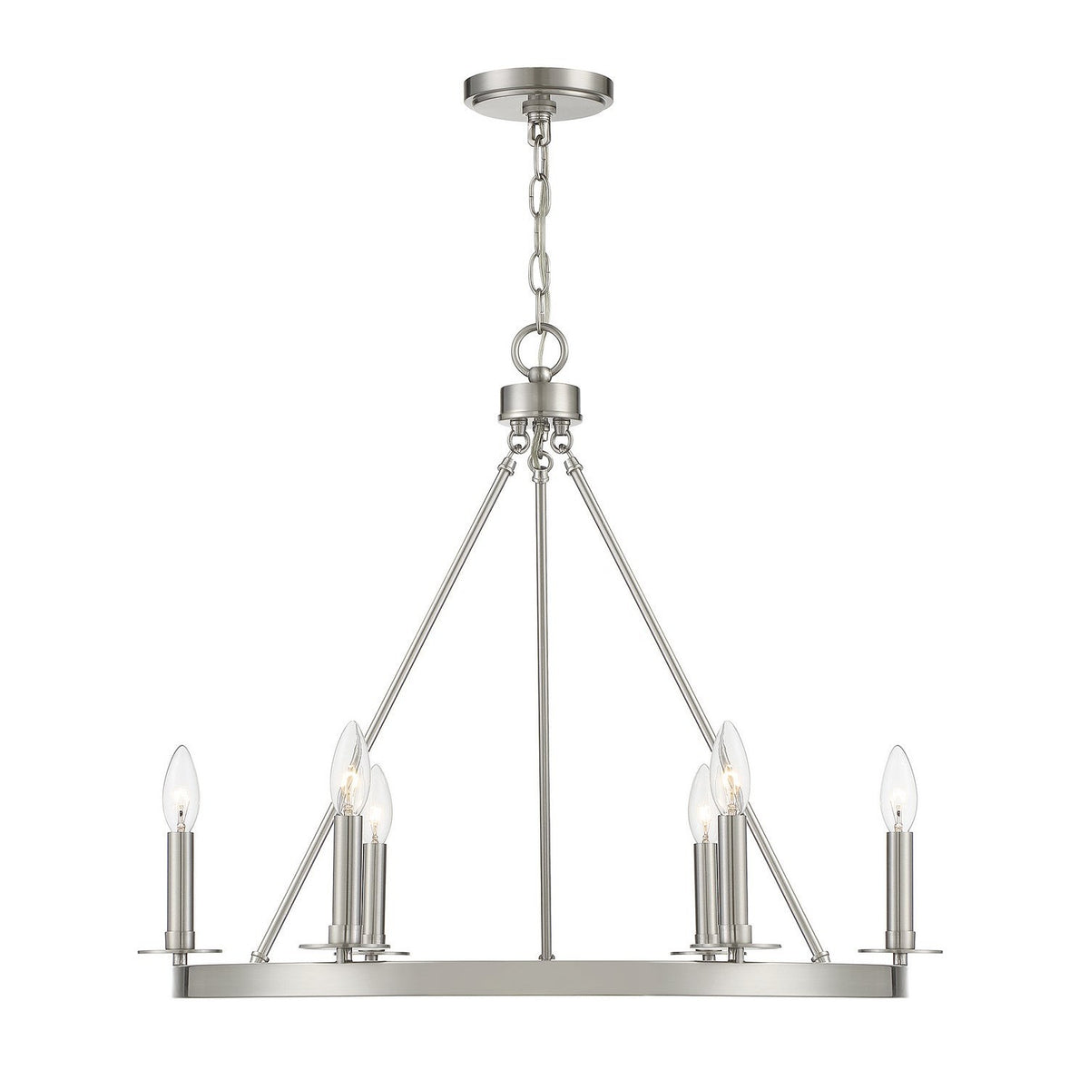 Meridian - M10093BN - Six Light Chandelier - Brushed Nickel