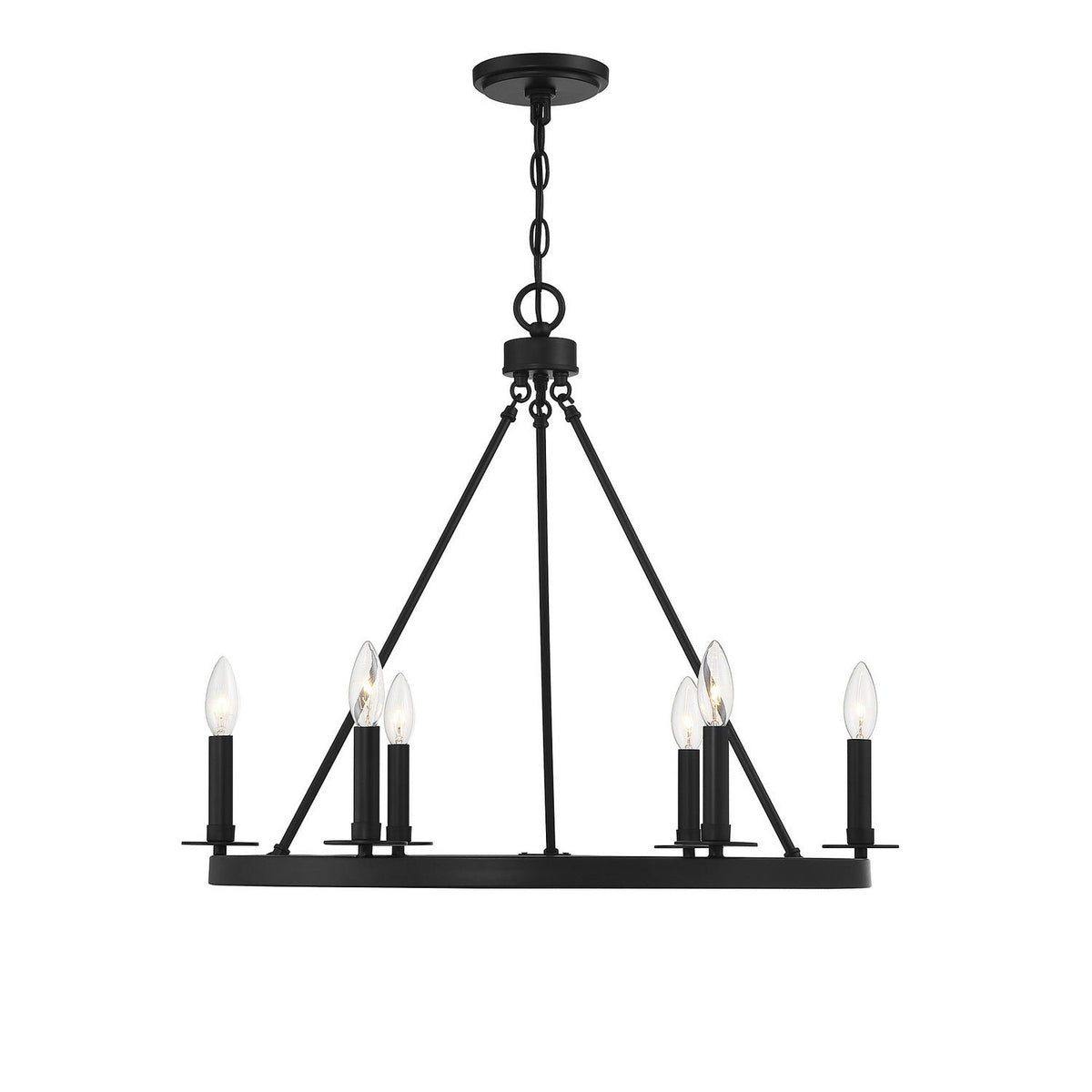 Meridian - M10093MBK - Six Light Chandelier - Matte Black