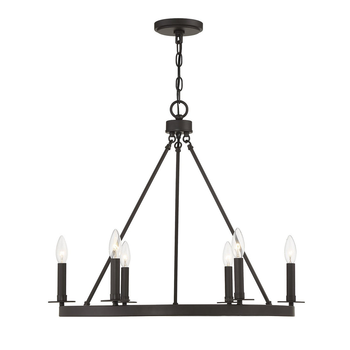 Meridian - M10093ORB - Six Light Chandelier - Oil Rubbed Bronze