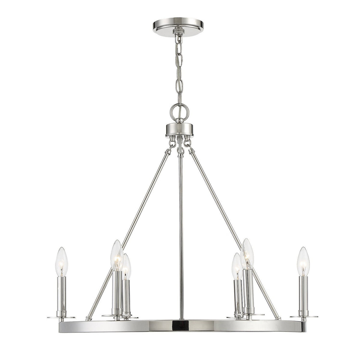Meridian - M10093PN - Six Light Chandelier - Polished Nickel