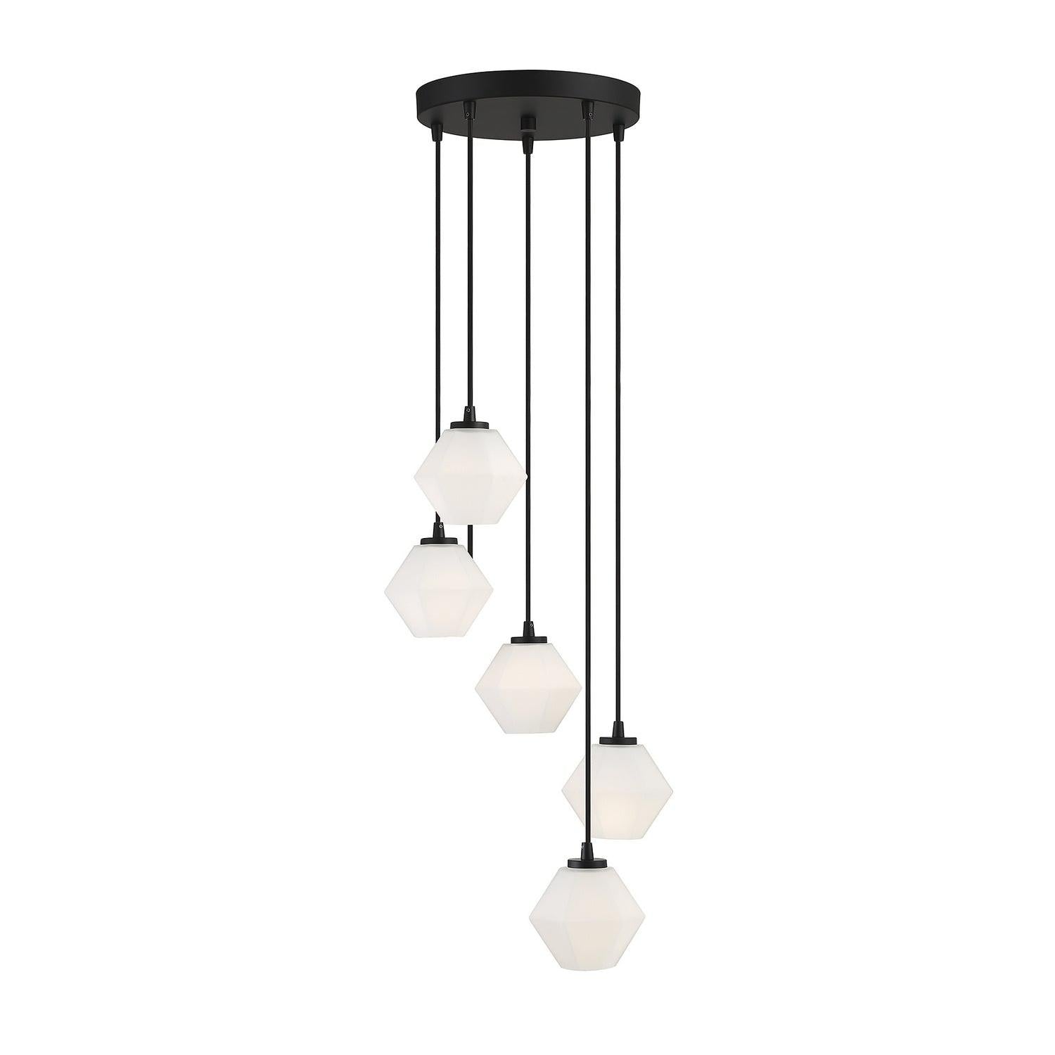 Meridian - M10094MBK - Five Light Chandelier - Matte Black