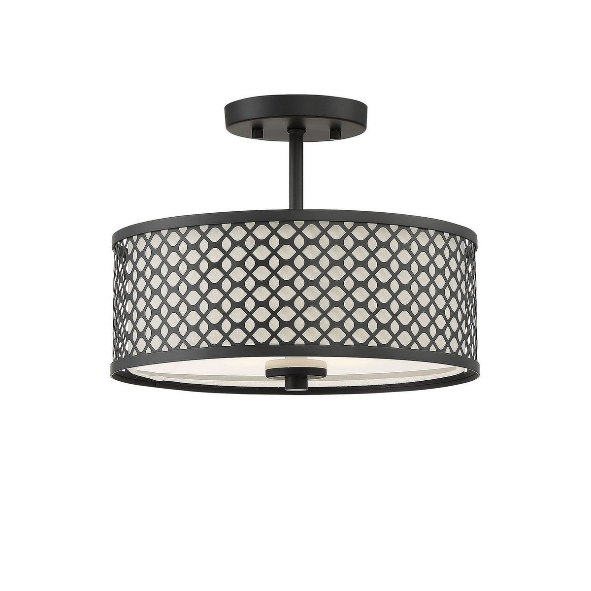 Meridian - M60016MBK - Two Light Semi-Flush Mount - Msemi - Matte Black