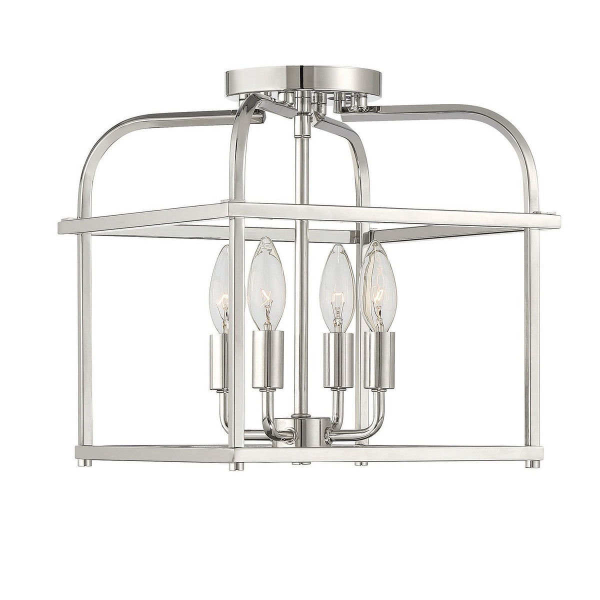 Meridian - M60061PN - Four Light Semi-Flush Mount - Polished Nickel