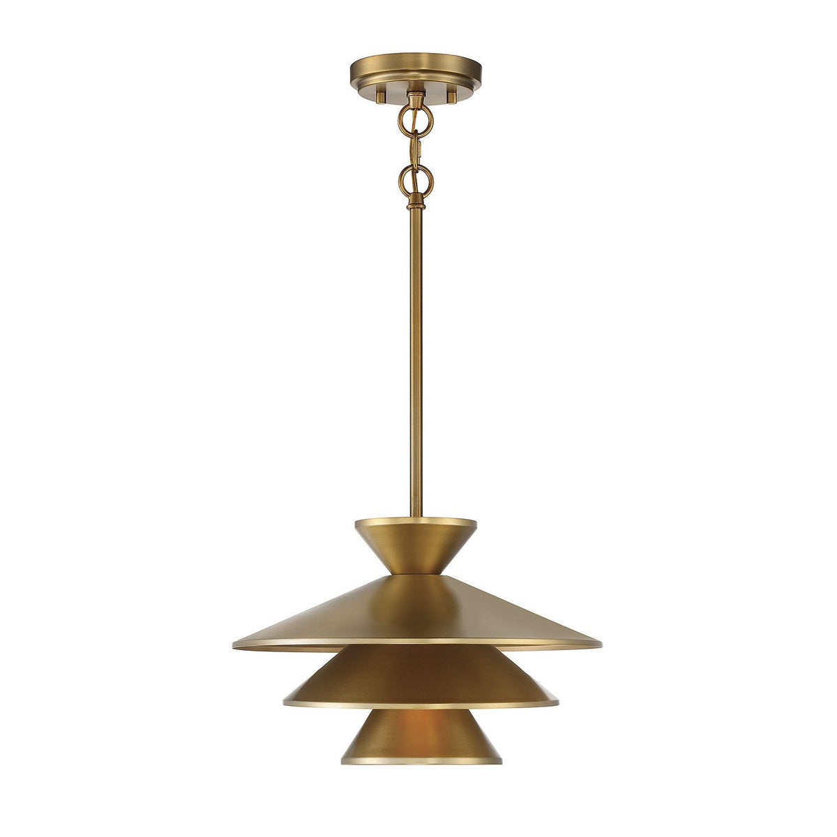 Meridian - M70096NB - One Light Pendant - Natural Brass