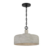 Meridian - M70103WGBK - One Light Pendant - Weathered Gray with Black