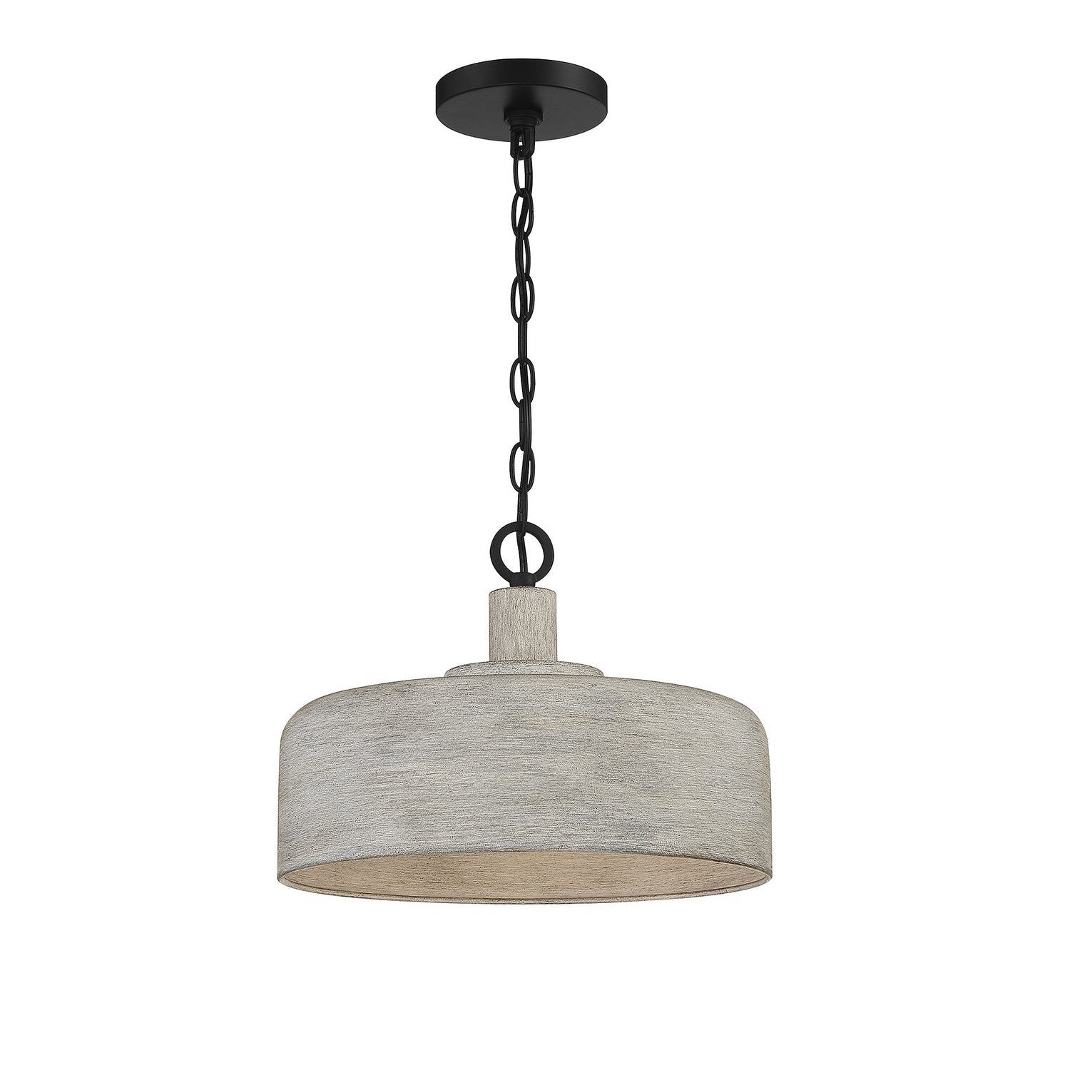 Meridian - M70103WGBK - One Light Pendant - Weathered Gray with Black