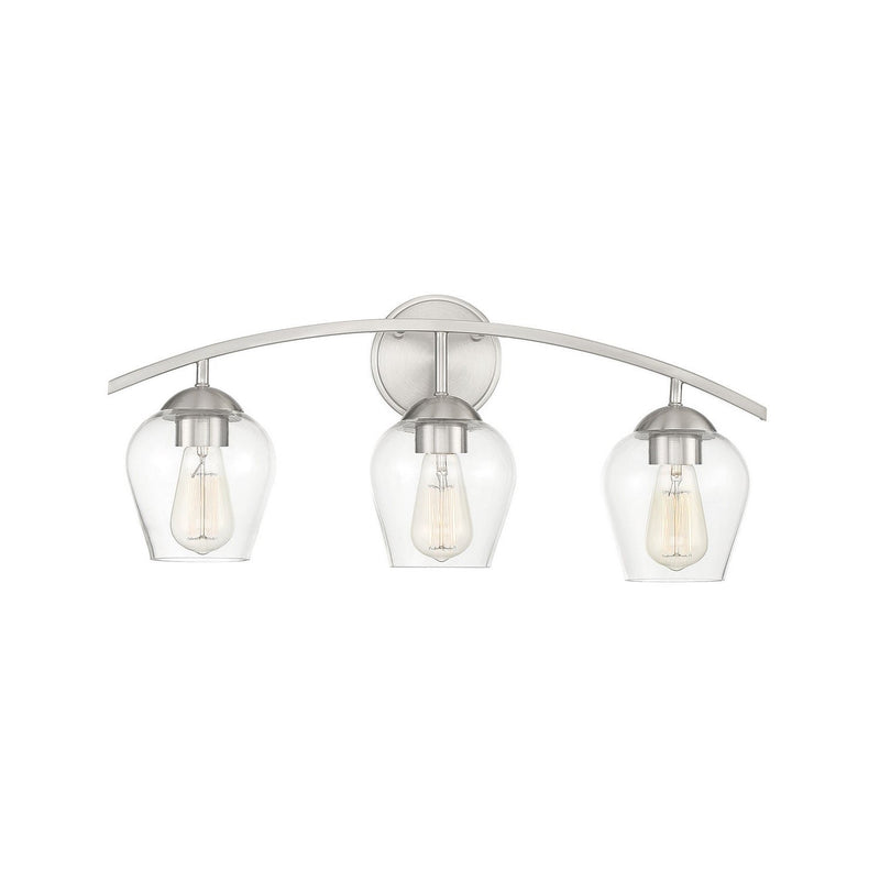 Meridian - M80032BN - Three Light Bathroom Vanity Light - Mbath - Brushed Nickel
