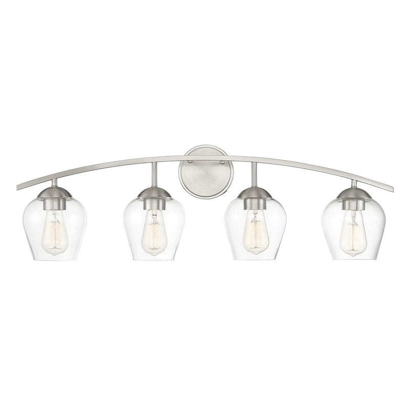 Meridian - M80033BN - Four Light Bathroom Vanity Light - Mbath - Brushed Nickel