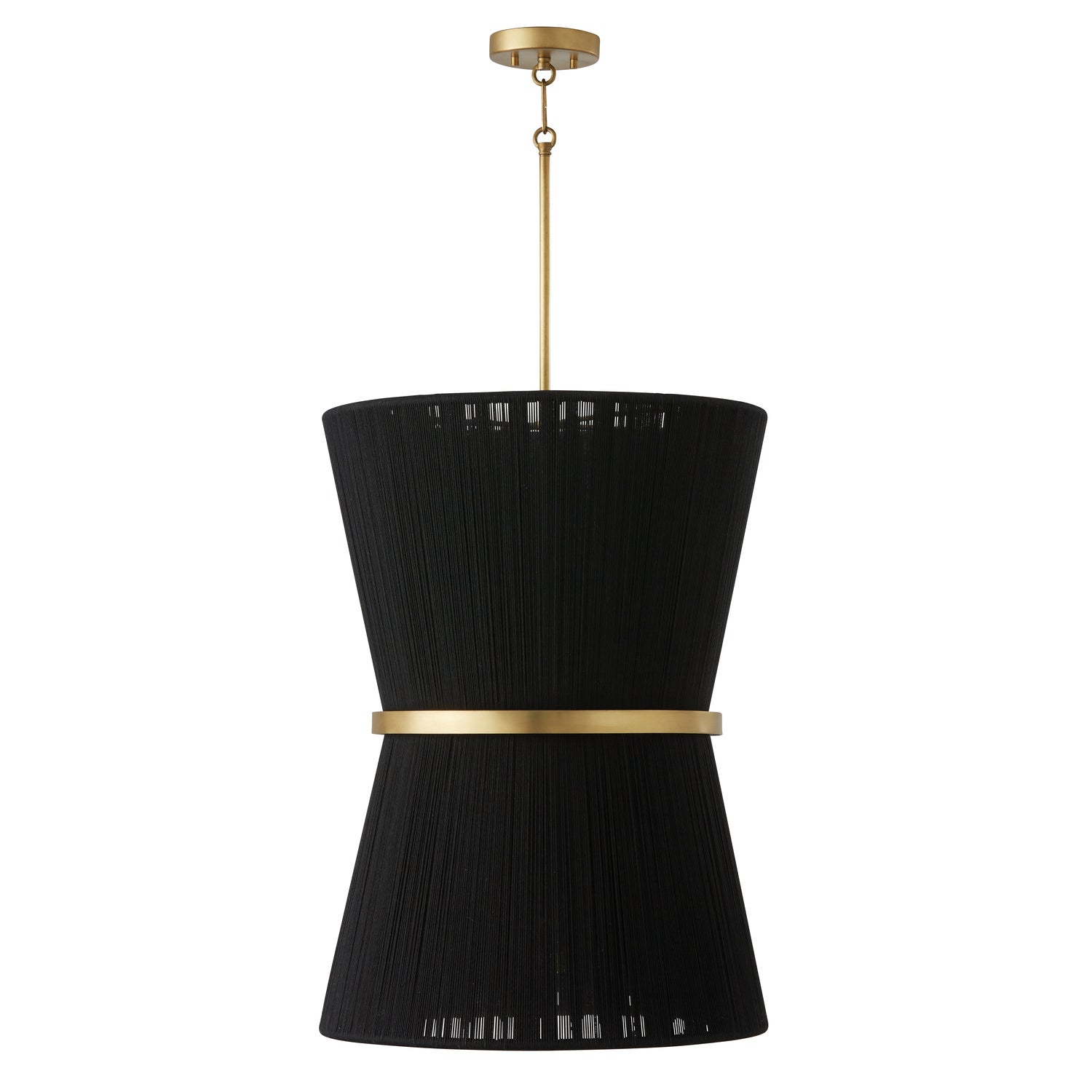 Capital Lighting - 541261KP - Six Light Foyer - Cecilia - Black Rope and Patinaed Brass