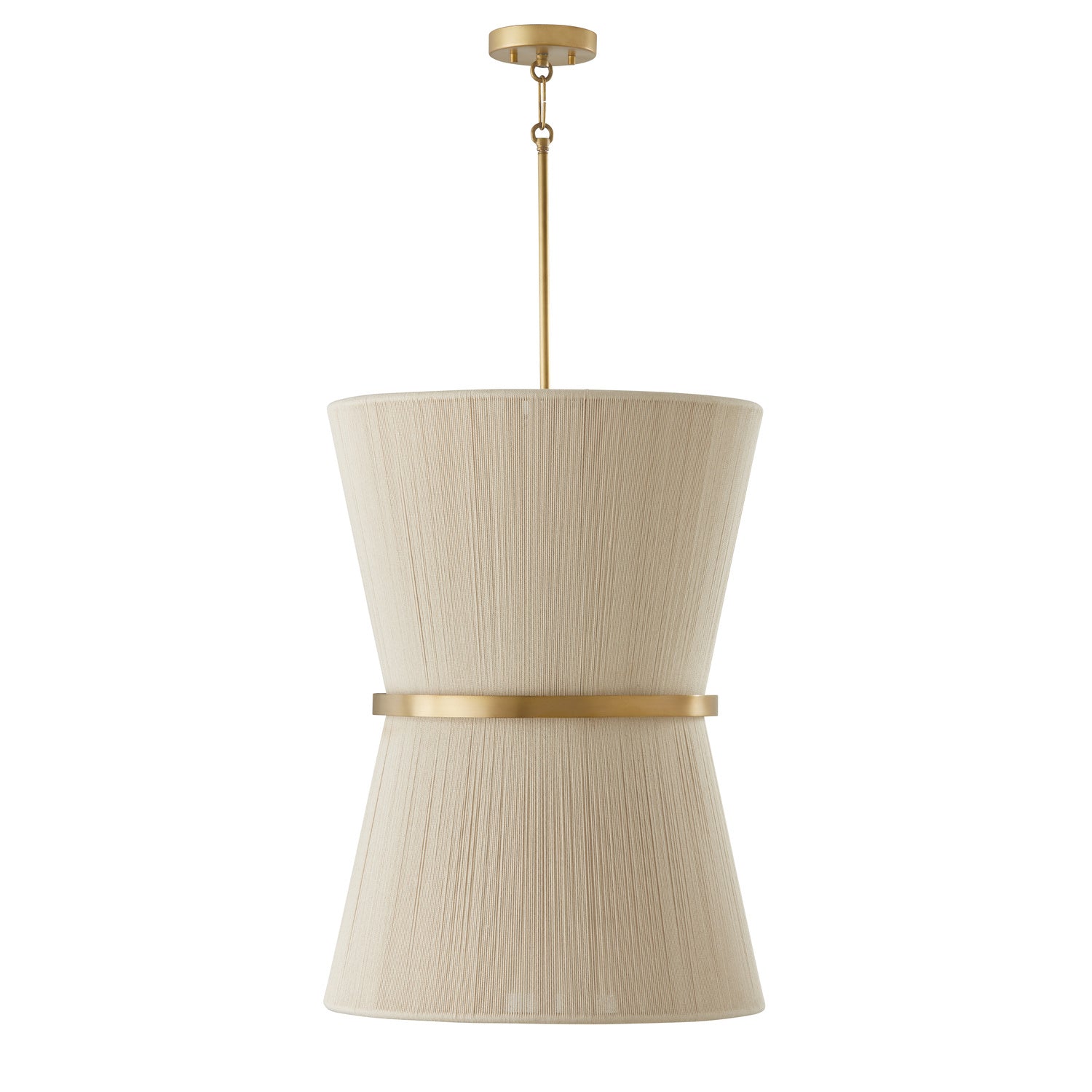 Capital Lighting - 541261NP - Six Light Foyer - Cecilia - Bleached Natural Rope and Patinaed Brass