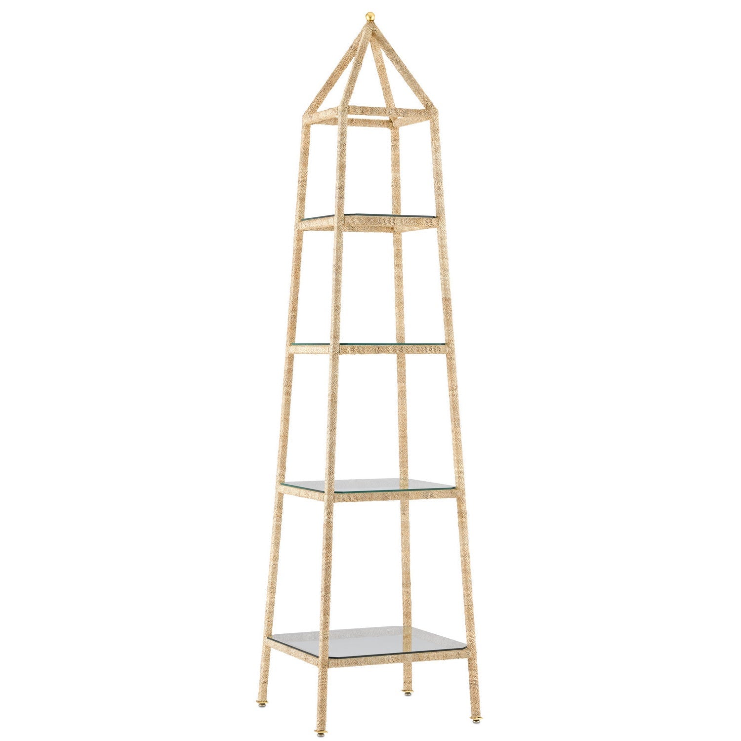 Currey and Company - 3000-0181 - Etagere - Narra Rope Etagere - Natural/Contemporary Gold Leaf
