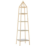 Currey and Company - 3000-0181 - Etagere - Narra Rope Etagere - Natural/Contemporary Gold Leaf