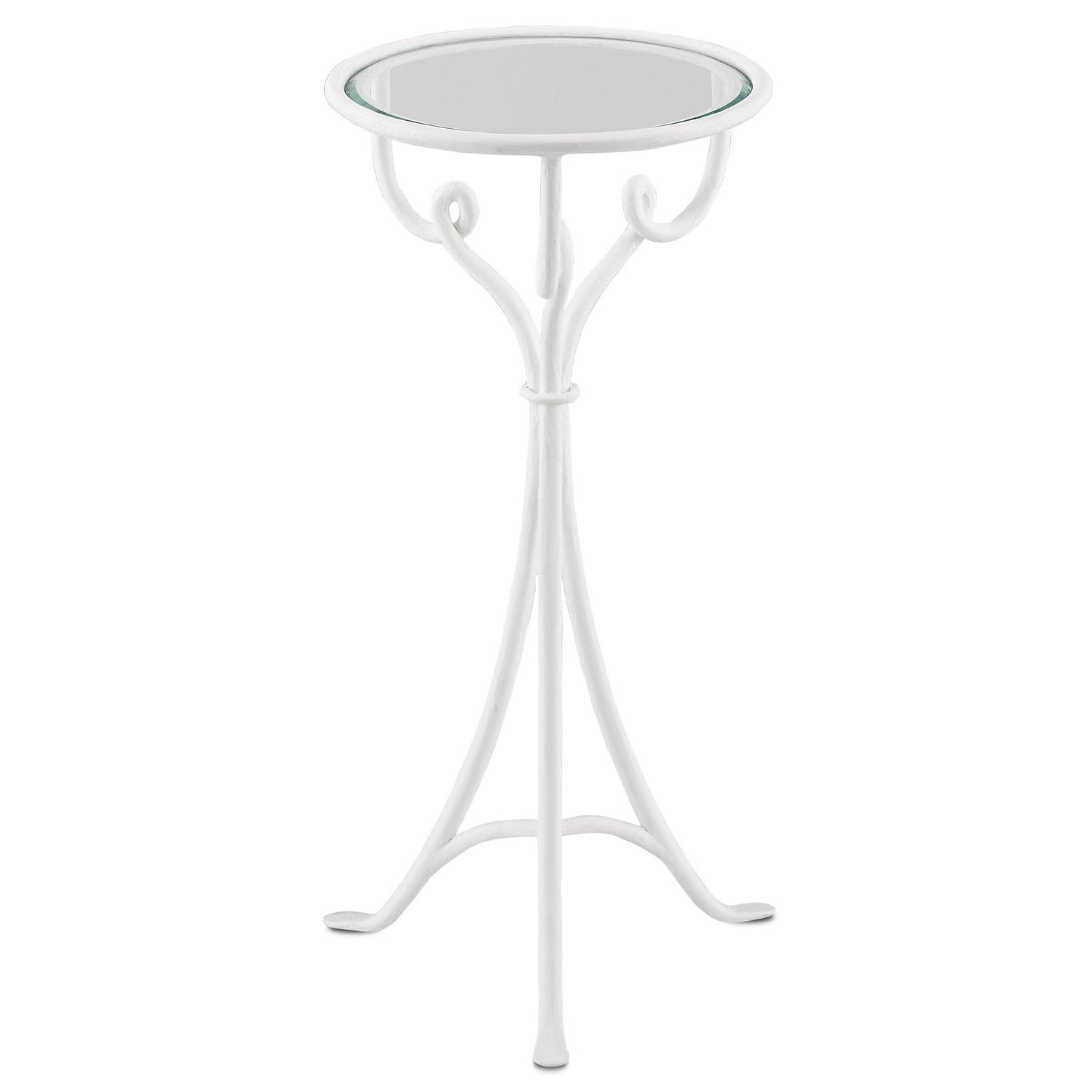 Currey and Company - 4000-0096 - Drinks Table - Cyrilly Collection - Gesso White/Clear