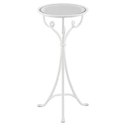 Currey and Company - 4000-0096 - Drinks Table - Cyrilly Collection - Gesso White/Clear
