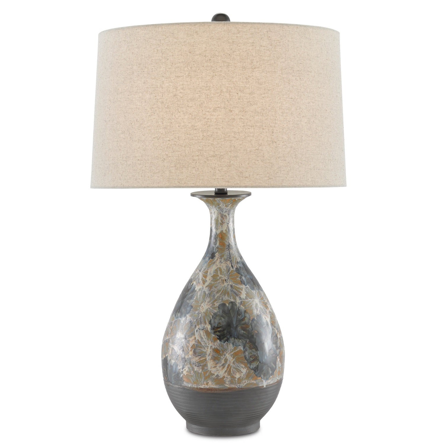 Currey and Company - 6000-0658 - One Light Table Lamp - Frangipani Table Lamp - Cream/Blue/Brown