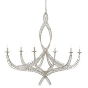 Currey and Company - 9000-0725 - Six Light Chandelier - Firebird Silver Chandelier - Contemporary Silver Leaf