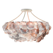 Currey and Company - 9000-0755 - Six Light Chandelier - Seahouse Semi-Flush Mount - Smokewood/Natural Shell