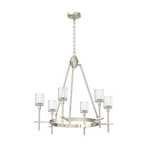Alora - CH314306PNCC - Six Light Chandelier - Salita - Clear Crystal/Polished Nickel