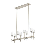Alora - LP314308PNRC - Eight Light Island Pendant - Salita - Ribbed Crystal/Polished Nickel