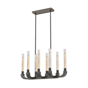 Alora - LP316008UBCR - Eight Light Island Pendant - Flute - Ribbed Glass/Urban Bronze