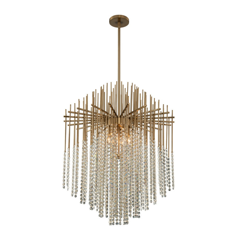 Allegri - 037655-038-FR001 - Six Light Pendant - Estrella - Brushed Champagne Gold