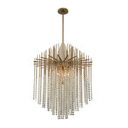 Allegri - 037655-038-FR001 - Six Light Pendant - Estrella - Brushed Champagne Gold
