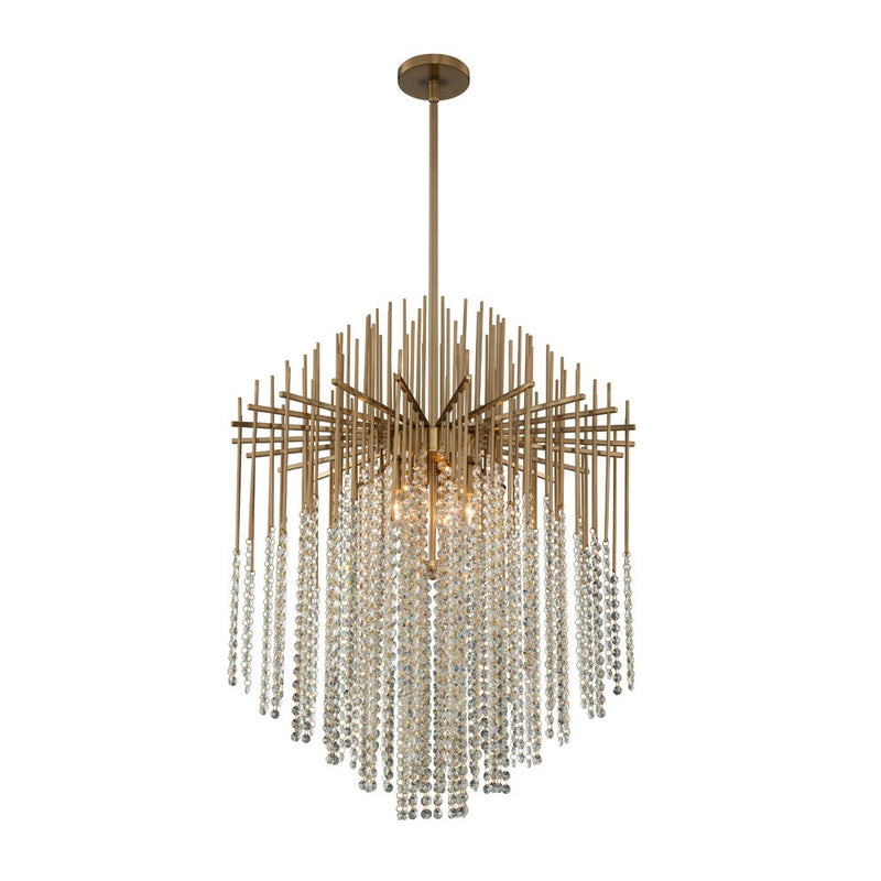 Allegri - 037655-038-FR001 - Six Light Pendant - Estrella - Brushed Champagne Gold
