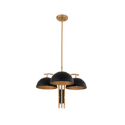 Kalco - 513771BNB - Three Light Chandeleir - Marcel - Matte Black w/ New Brass