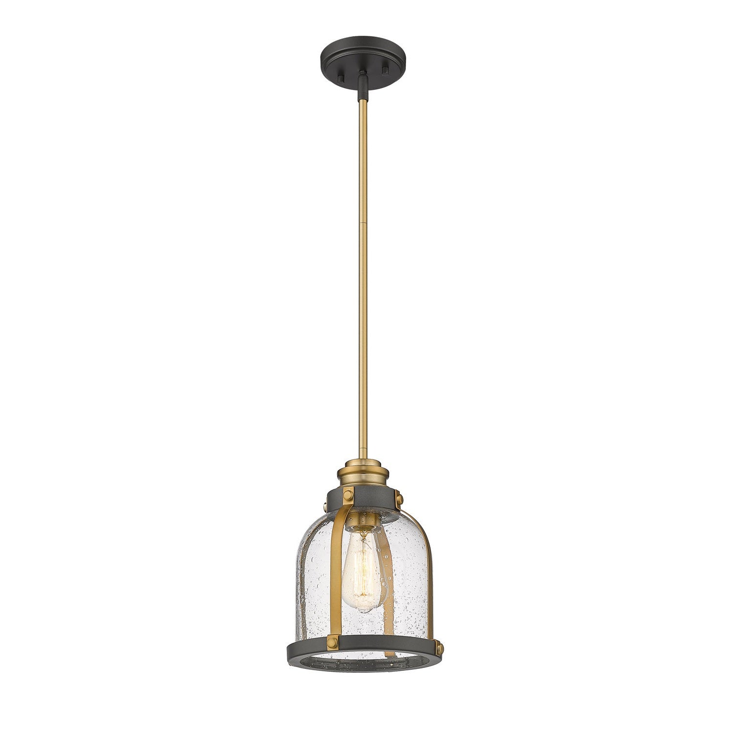 Z-Lite - 337MP-BRZ+HB - One Light Pendant - Burren - Bronze + Brass