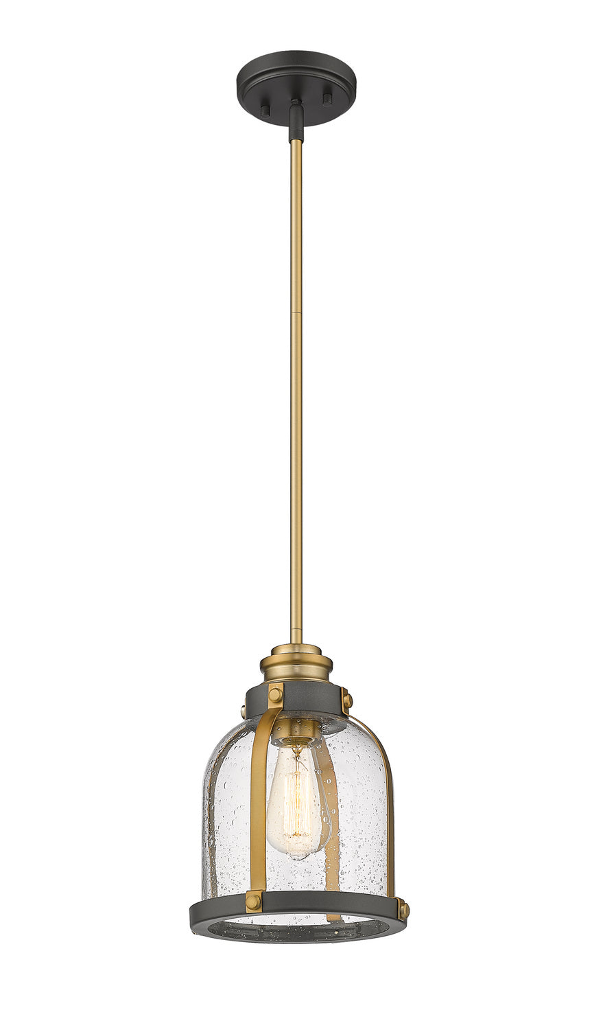 Z-Lite - 337MP-BRZ+HB - One Light Pendant - Burren - Bronze + Brass