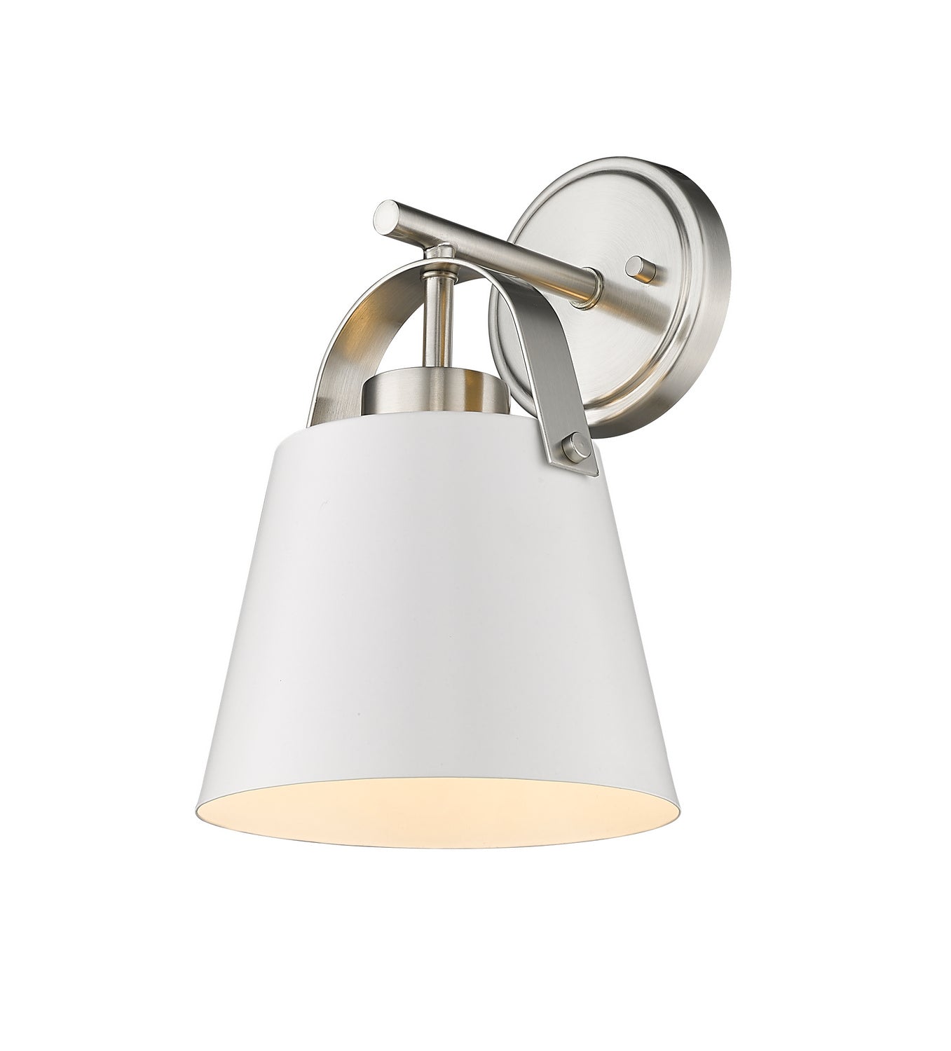 Z-Lite - 726-1S-MW+BN - One Light Wall Sconce - Z-Studio - Matte White + Brushed Nickel