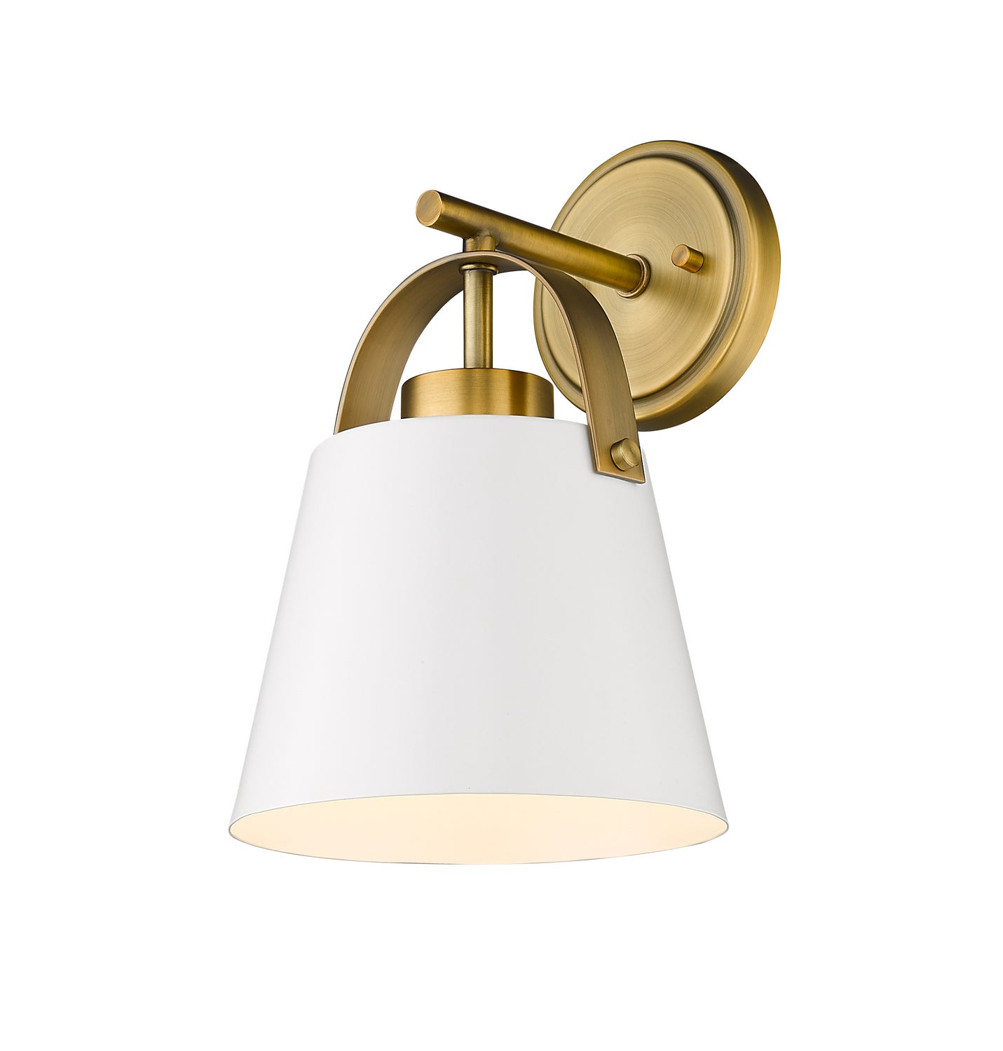 Z-Lite - 726-1S-MW+HBR - One Light Wall Sconce - Z-Studio - Matte White + Heritage Brass