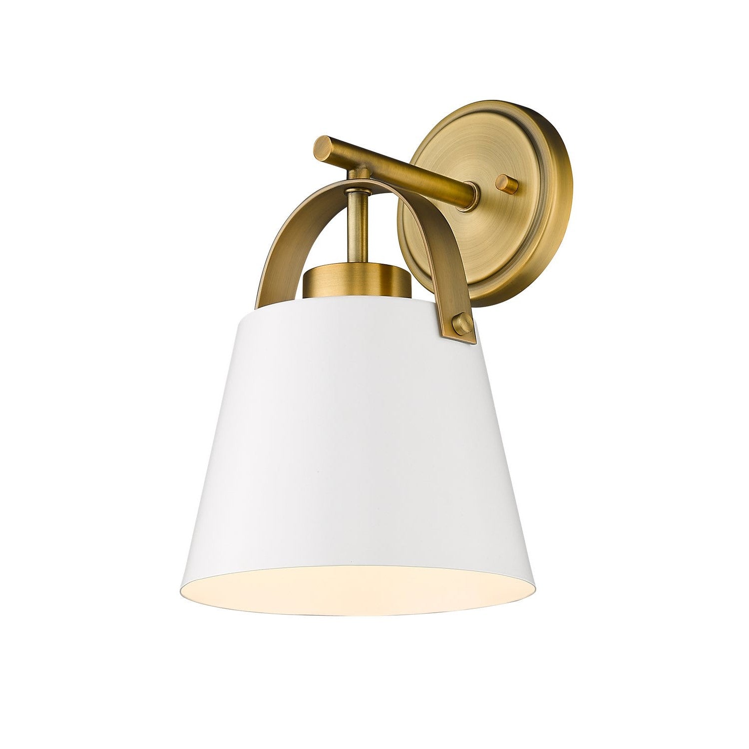 Z-Lite - 726-1S-MW+HBR - One Light Wall Sconce - Z-Studio - Matte White + Heritage Brass