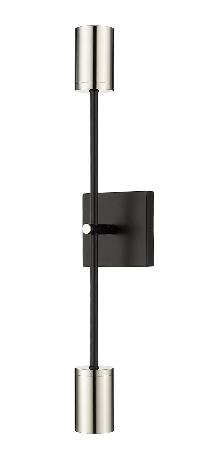 Z-Lite - 814-2S-MB-PN - Two Light Wall Sconce - Calumet - Matte Black + Polished Nickel