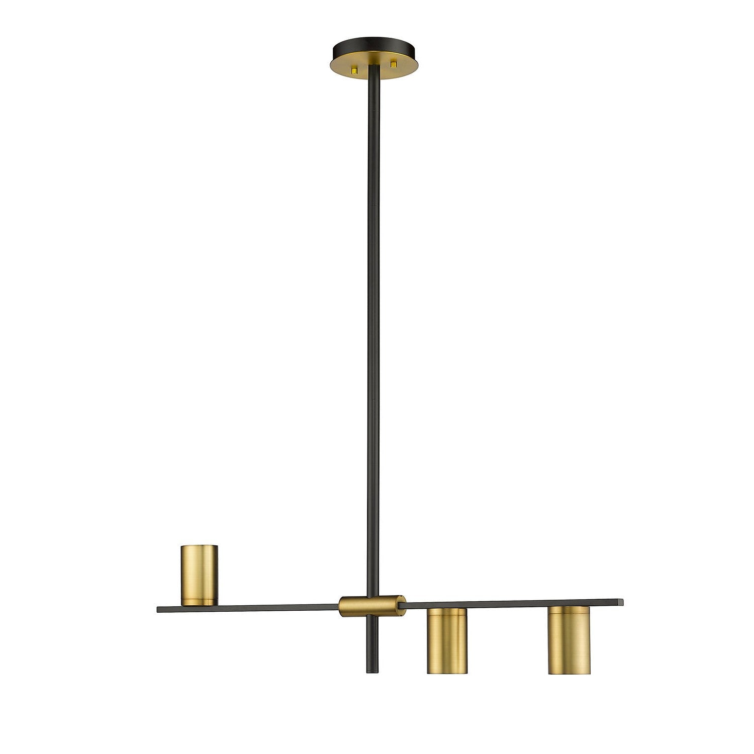Z-Lite - 814-3L-MB-OBR - Three Light Linear Chandelier - Calumet - Matte Black + Olde Brass